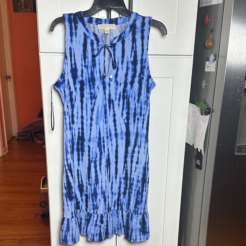 Michael Kors Blue Tie-Dye Top